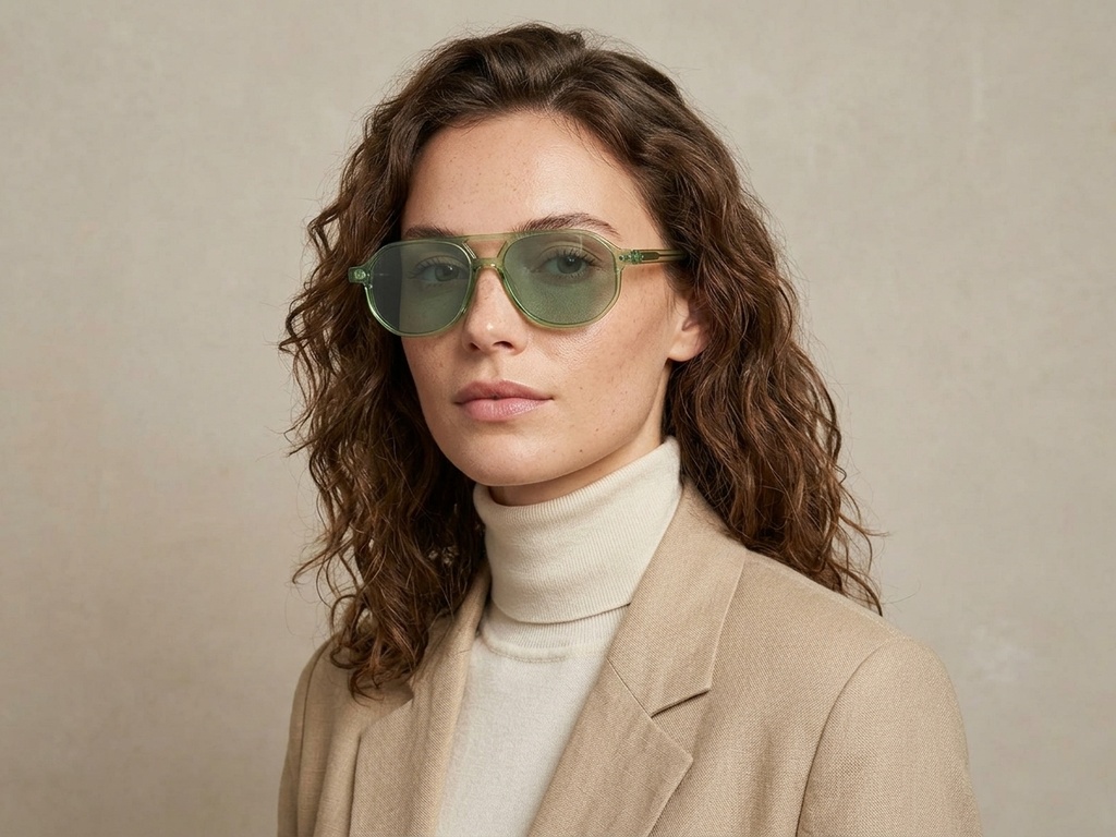 BS2503-0351_Green_Aviator_Plastic_Sunglasses-tryon_female
