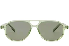 BS2503-0351_Green_Aviator_Plastic_Sunglasses_front