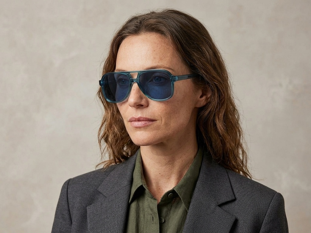 BS2503-0356_Blue_Aviator_Plastic_Sunglasses-tryon_female