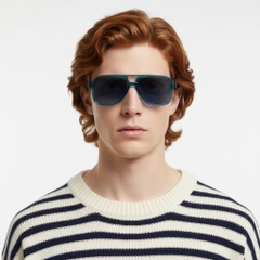 BS2503-0356_Blue_Aviator_Plastic_Sunglasses_model