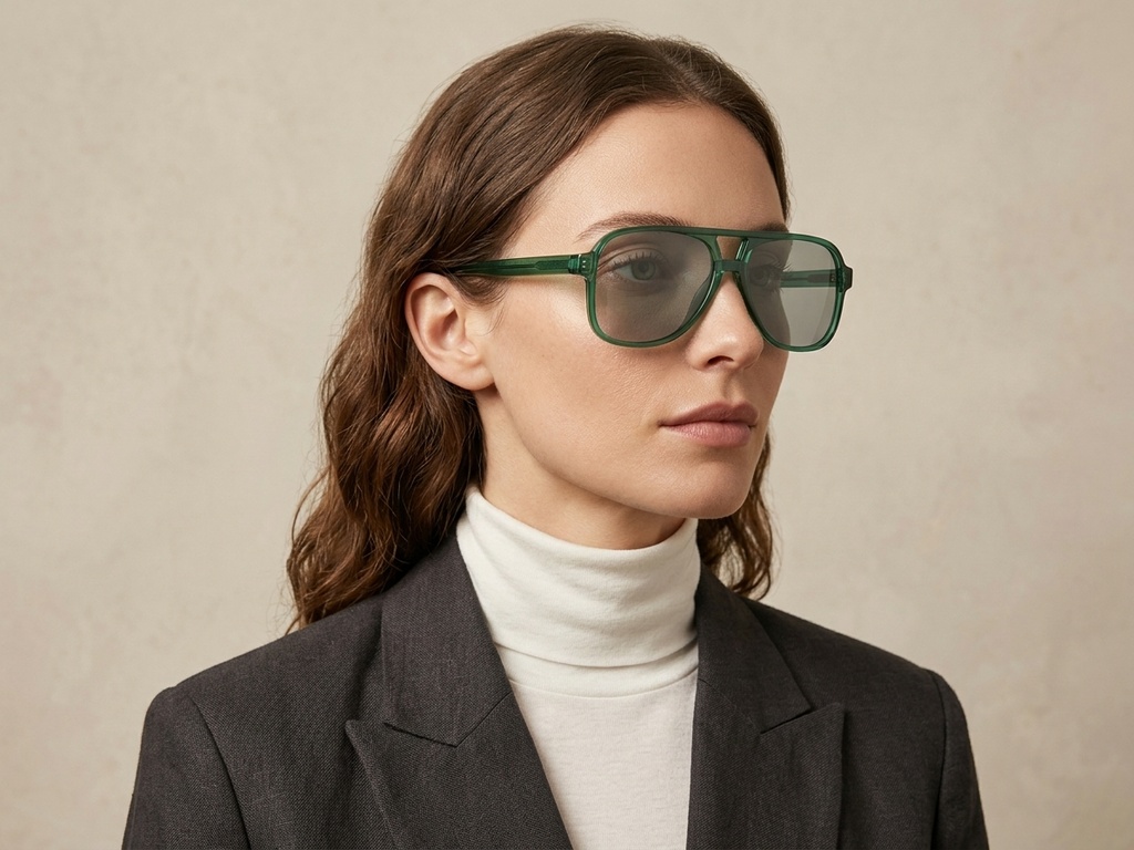 BS2503-0357_Green_Aviator_Plastic_Sunglasses-tryon_female