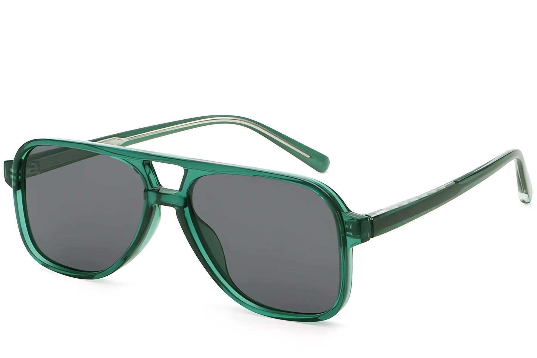 Aviator Green Plastic Sunglasses #BS2503-0357