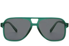 BS2503-0357_Green_Aviator_Plastic_Sunglasses_front