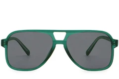 BS2503-0357_Green_Aviator_Plastic_Sunglasses_front