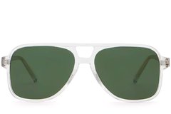 BS2503-0358_Transparent_Aviator_Plastic_Sunglasses_front