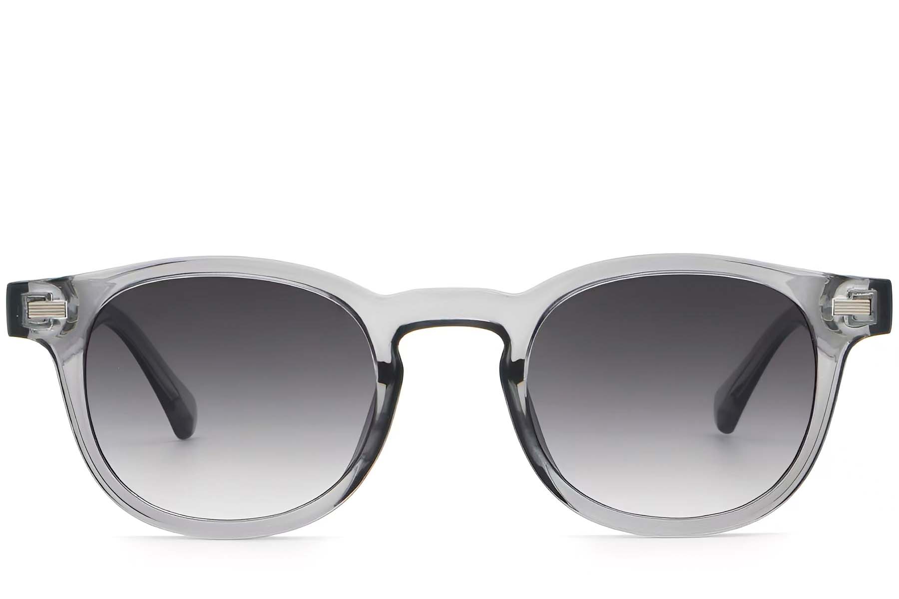 BS2503-0361_Grey_Oval_Plastic_Sunglasses_front
