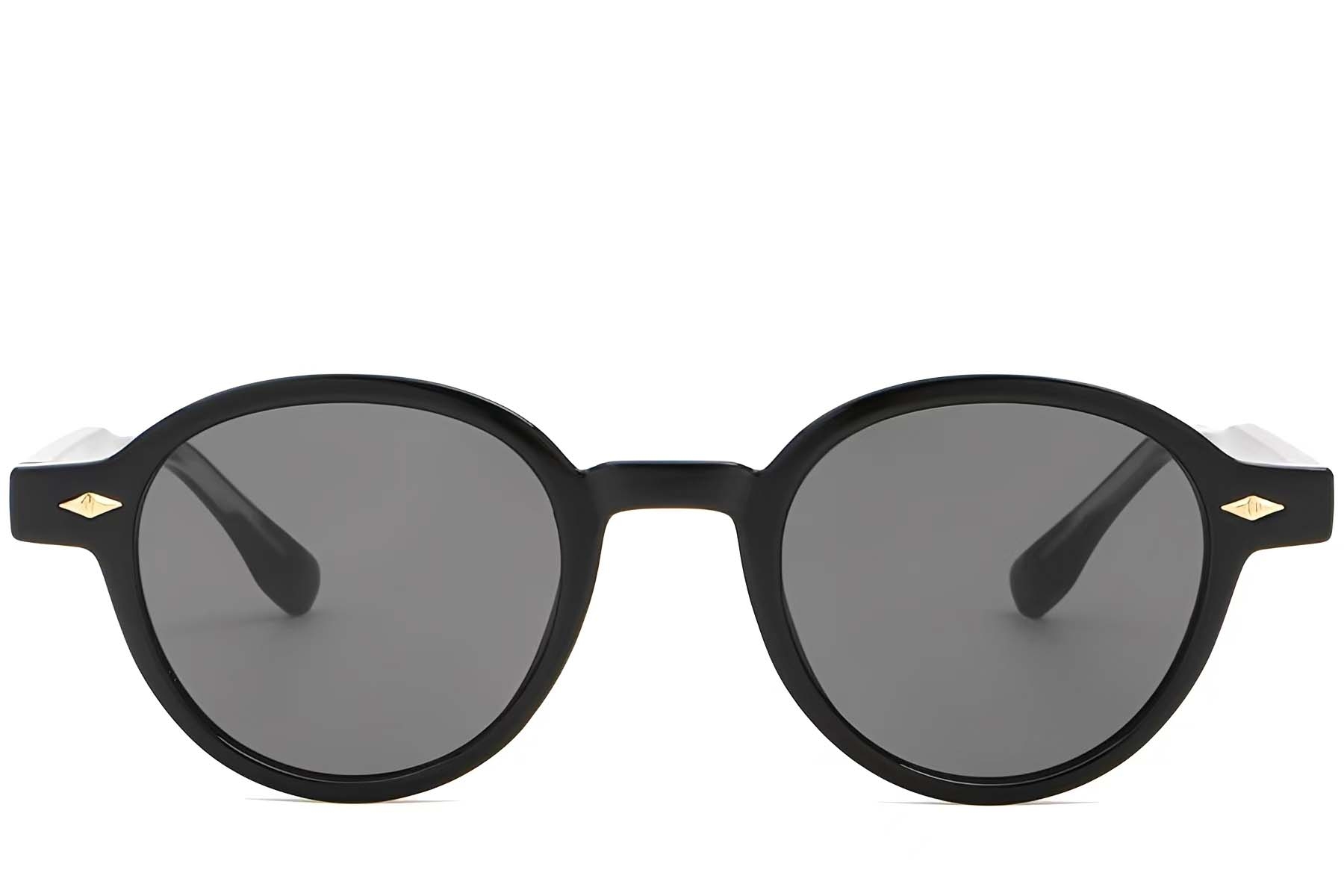 BS2503-0376_Black_Oval_Plastic_Sunglasses_front