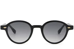 BS2503-0377_Black_Oval_Plastic_Sunglasses_front