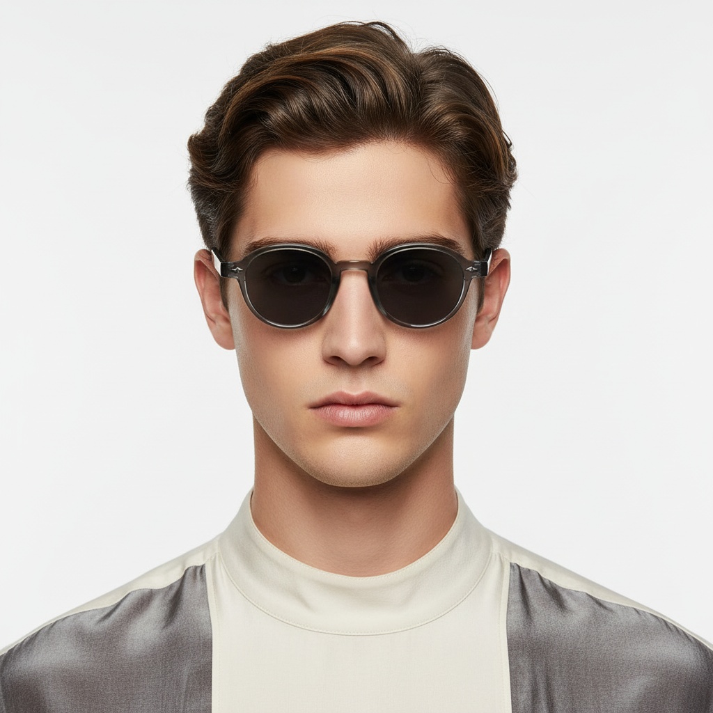 BS2503-0378_Grey_Oval_Plastic_Sunglasses_model