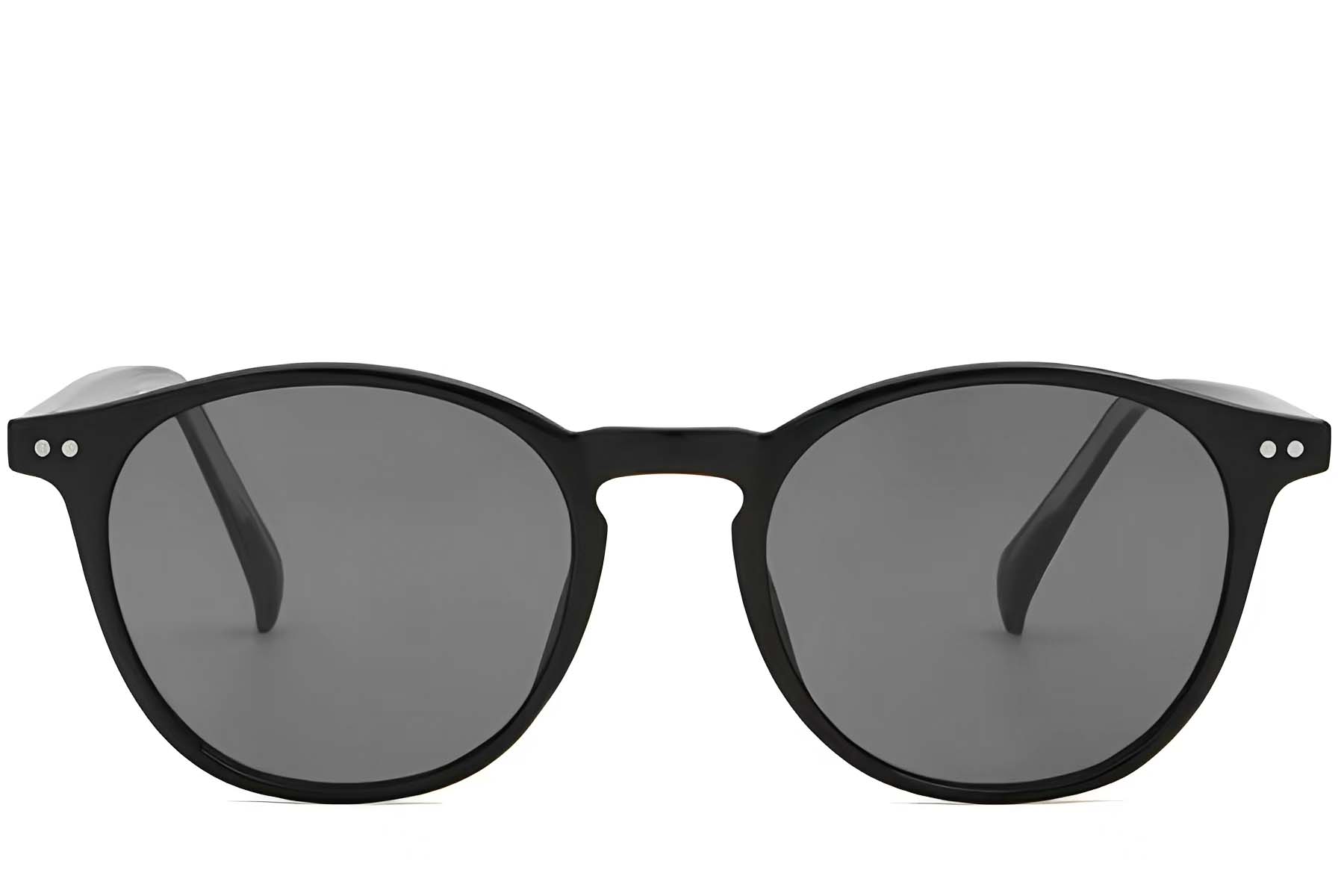 BS2503-0381_Black_Oval_Plastic_Sunglasses_front
