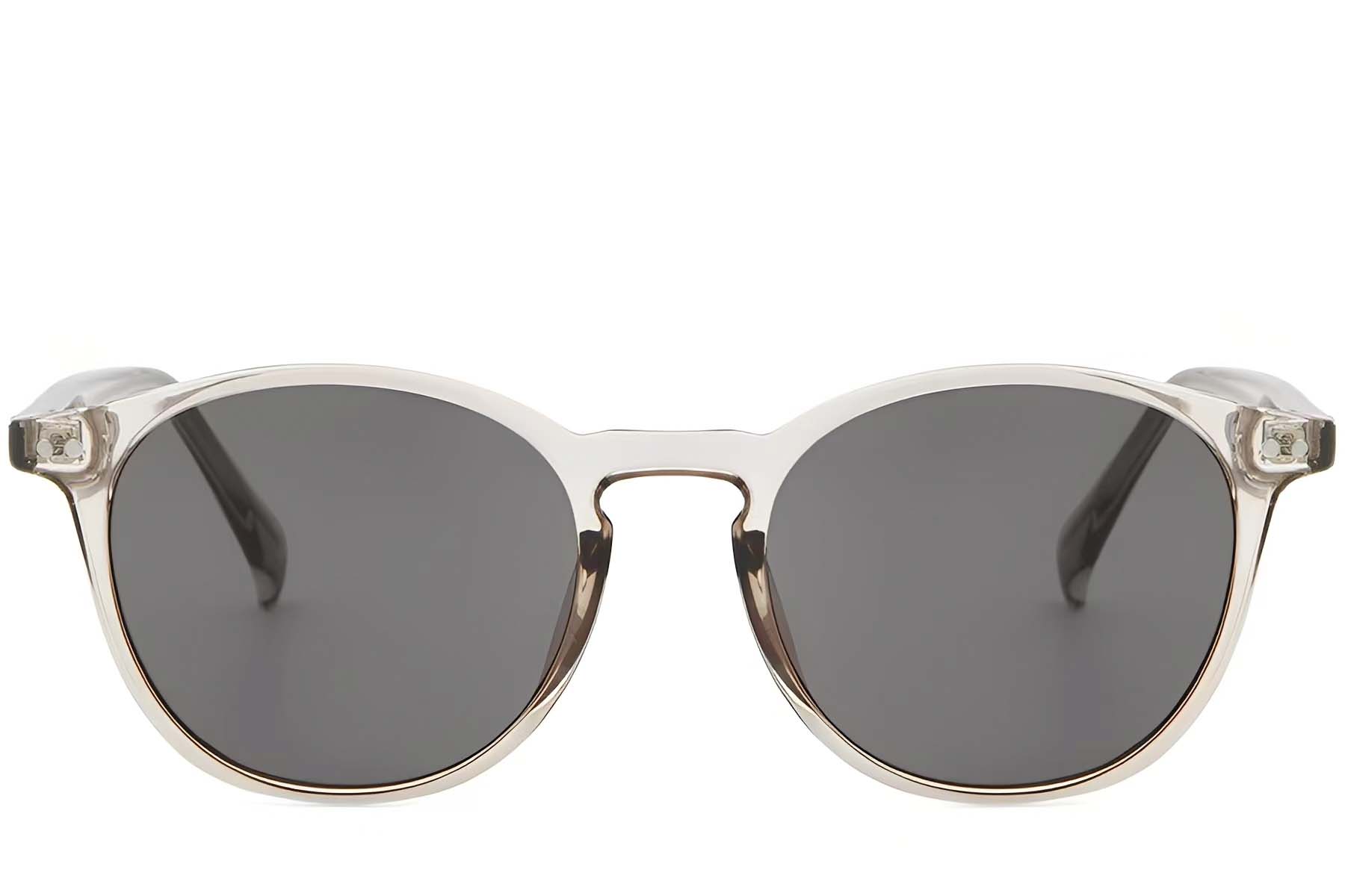 BS2503-0384_Grey_Oval_Plastic_Sunglasses_front