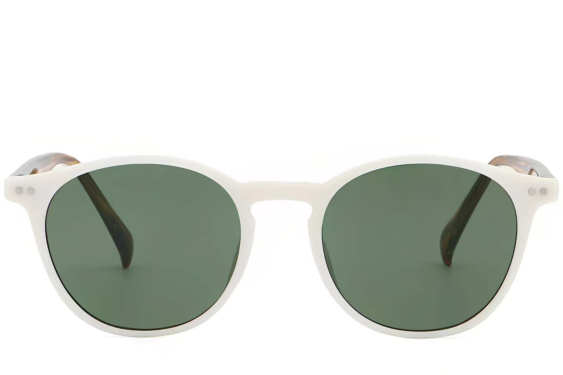 BS2503-0385_White_Oval_Plastic_Sunglasses_front