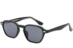 Lunettes de soleil géométriques en plastique noir #BS2503-0386