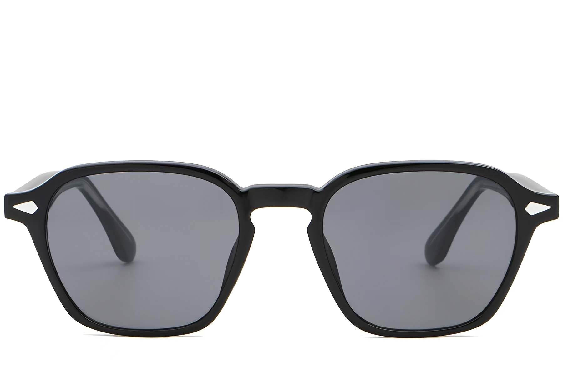 BS2503-0386_Black_Geometric_Plastic_Sunglasses_front
