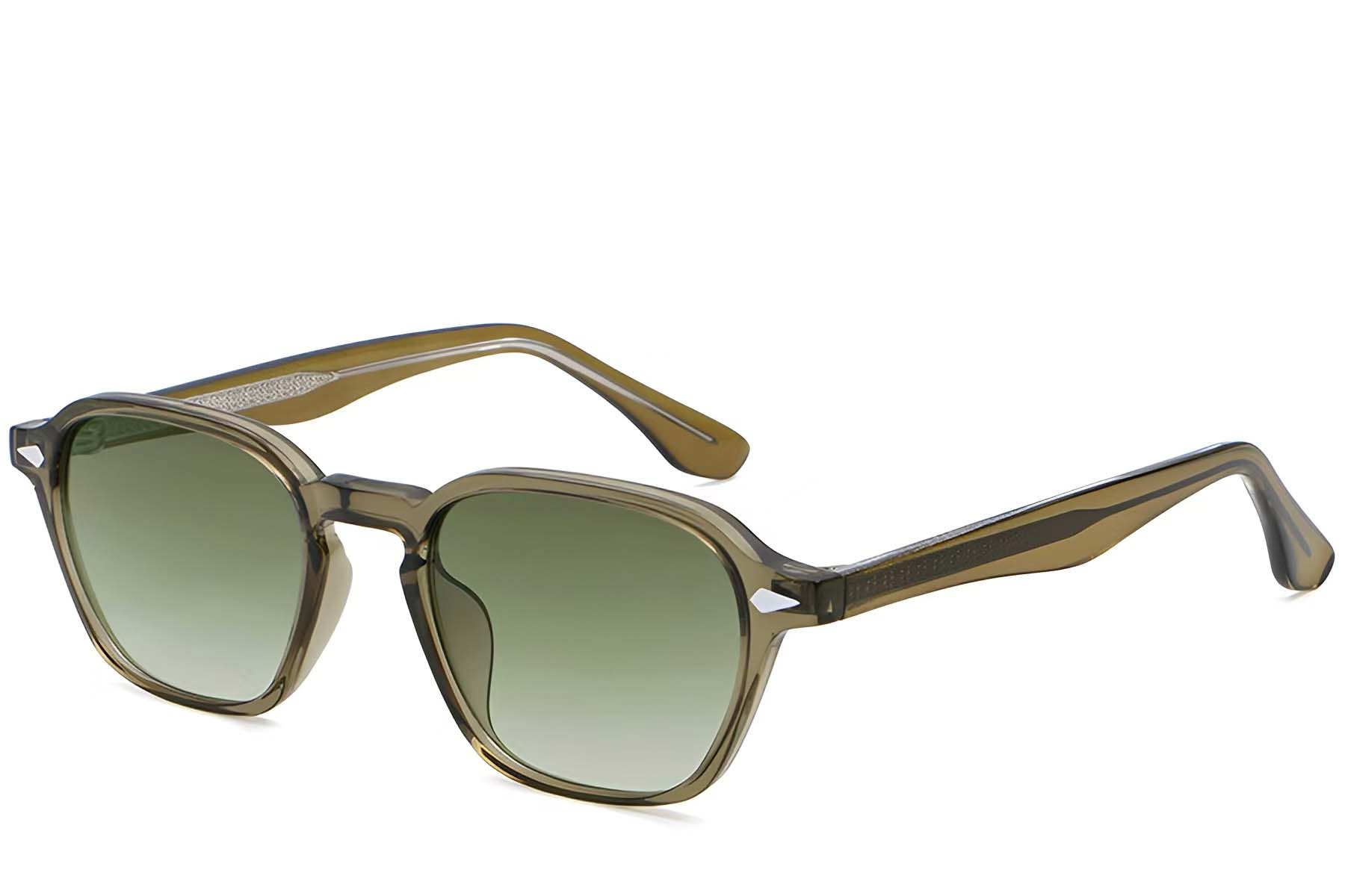 Geometric Green Plastic Sunglasses #BS2503-0389