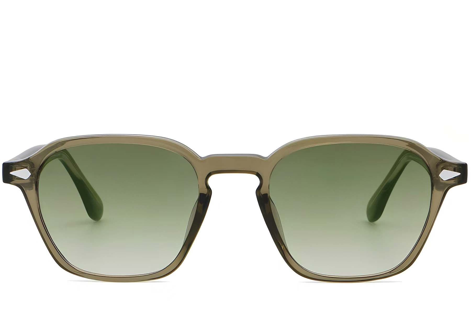 BS2503-0389_Green_Geometric_Plastic_Sunglasses_front