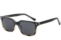 Lunettes de soleil rectangulaires en plastique écaille de tortue #BS2503-0393