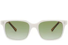 BS2503-0396_White_Rectangular_Plastic_Sunglasses_front