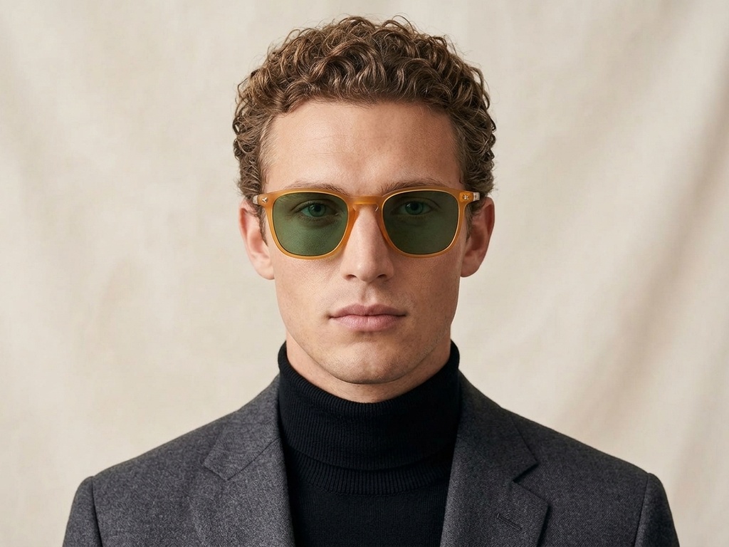 BS2503-0404_Orange_Rectangular_Plastic_Sunglasses-tryon_male