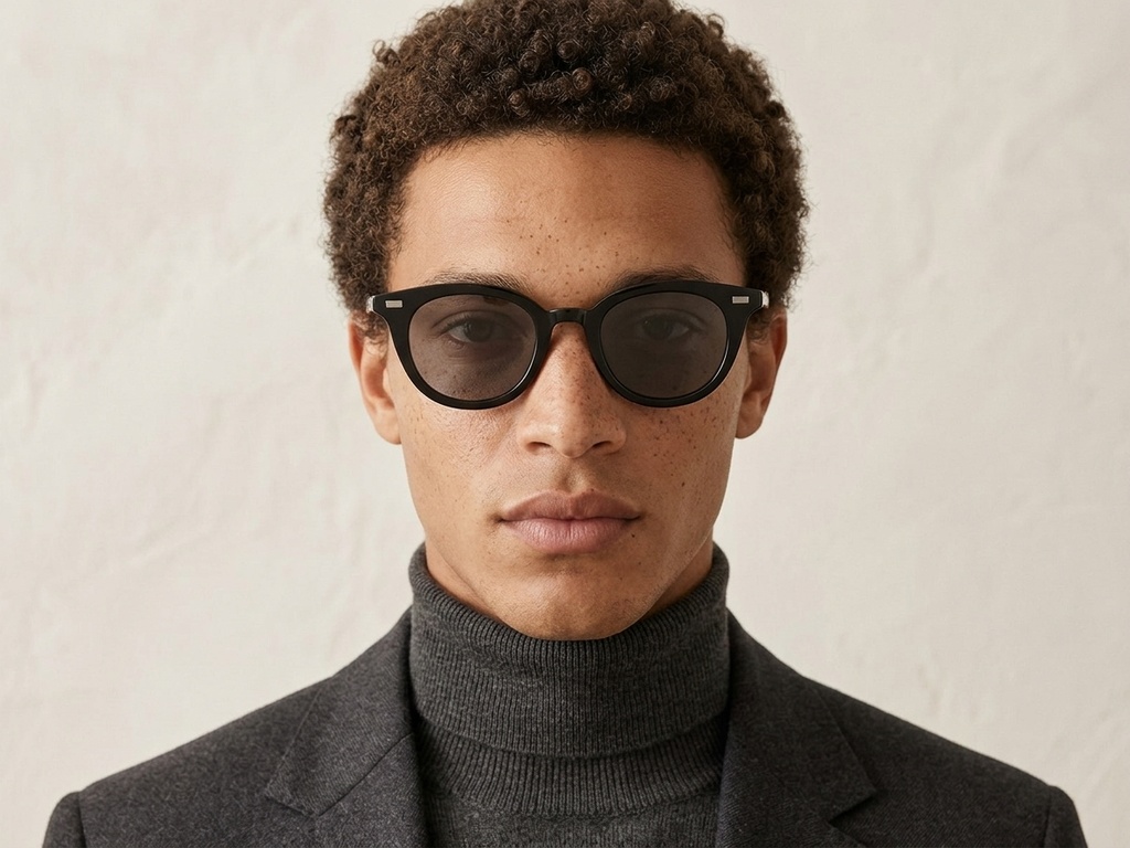 BS2503-0407_Black_Oval_Plastic_Sunglasses-tryon_male