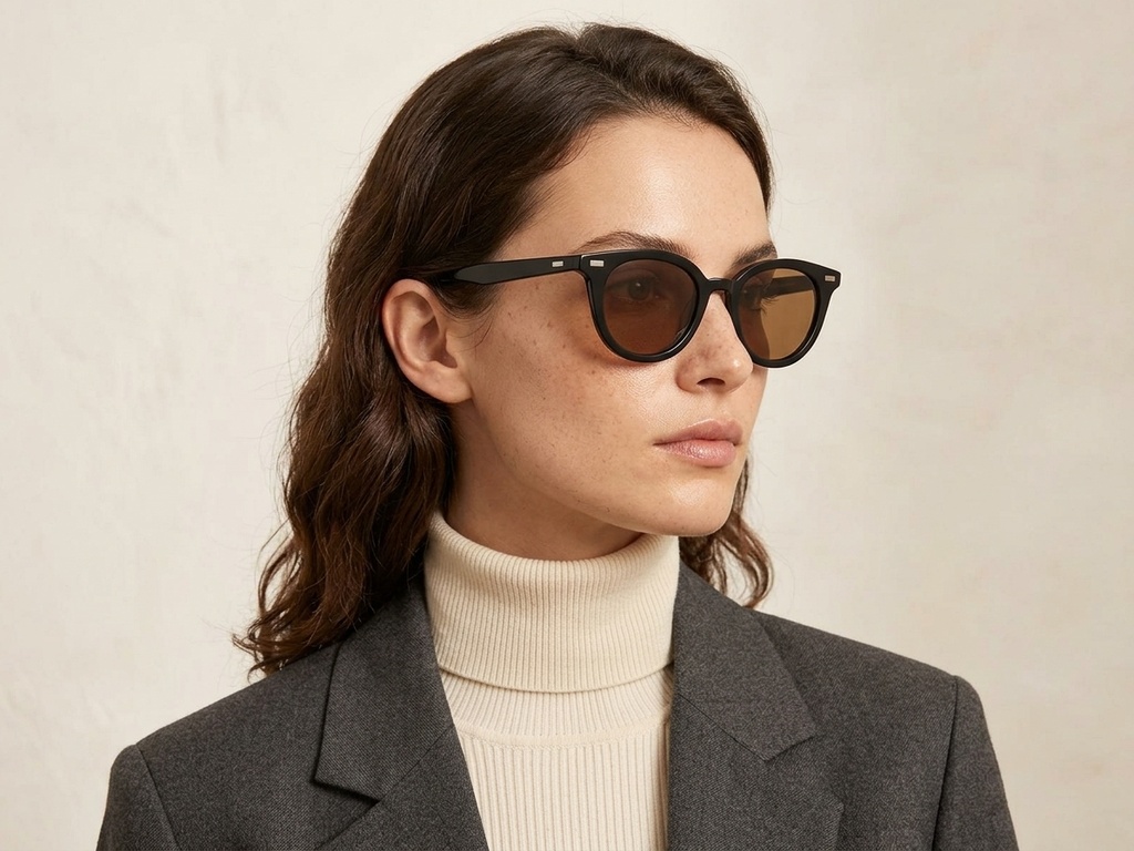 BS2503-0408_Black_Oval_Plastic_Sunglasses-tryon_female