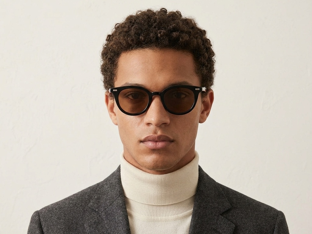 BS2503-0408_Black_Oval_Plastic_Sunglasses-tryon_male