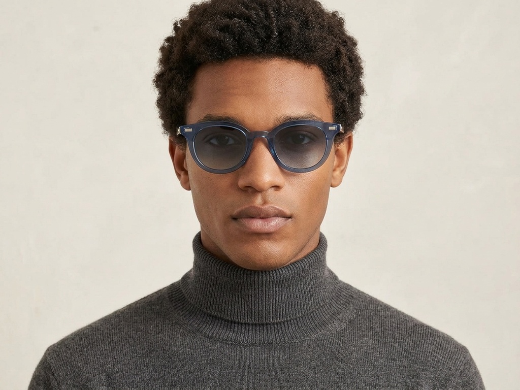 BS2503-0411_Blue_Oval_Plastic_Sunglasses-tryon_male