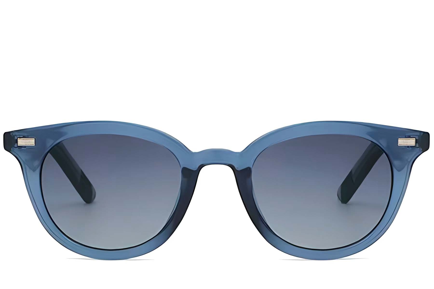 BS2503-0411_Blue_Oval_Plastic_Sunglasses_front