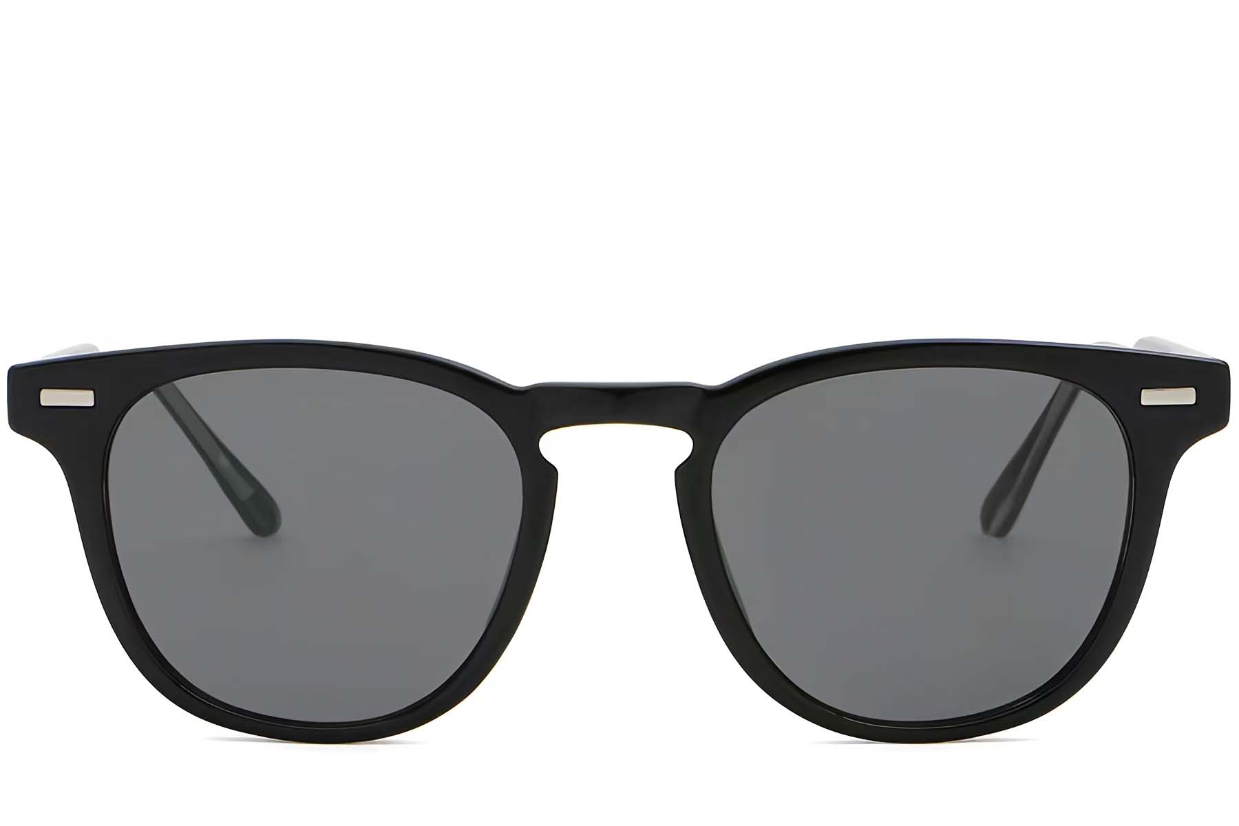 BS2503-0423_Black_Oval_Plastic_Sunglasses_front