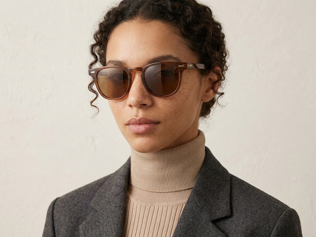 BS2503-0426_Brown_Oval_Plastic_Sunglasses-tryon_female