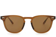 BS2503-0426_Brown_Oval_Plastic_Sunglasses_front