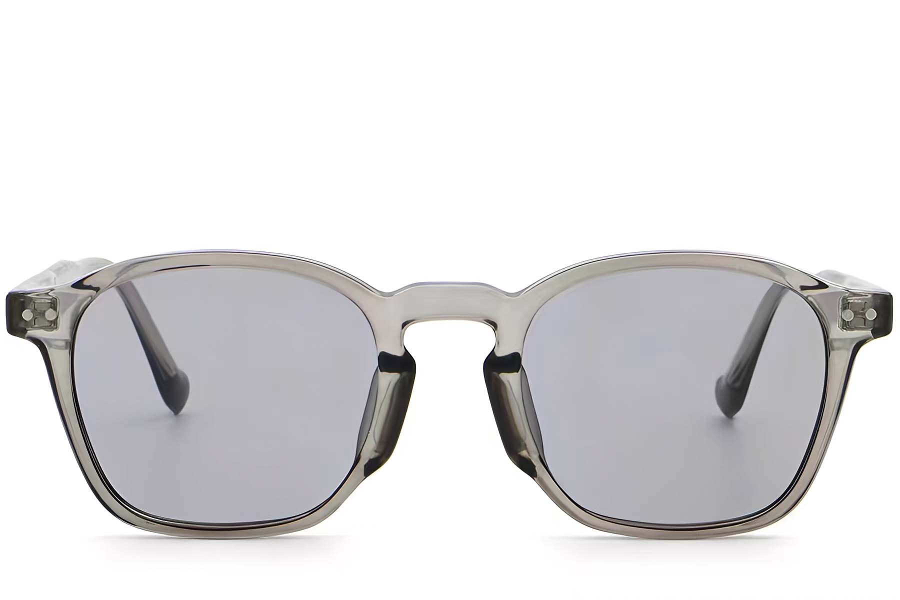 BS2503-0431_Grey_Oval_Plastic_Sunglasses_front