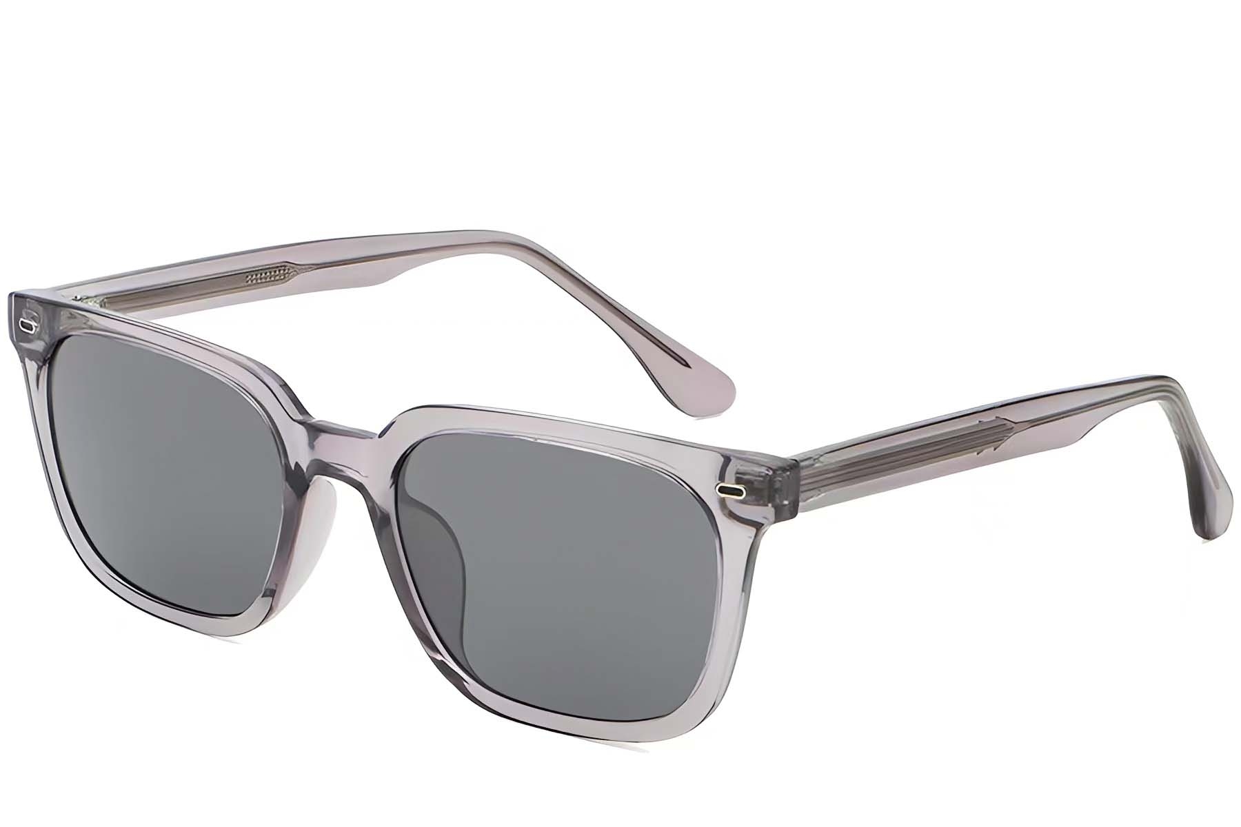 Rectangular Grey Plastic Sunglasses #BS2503-0441