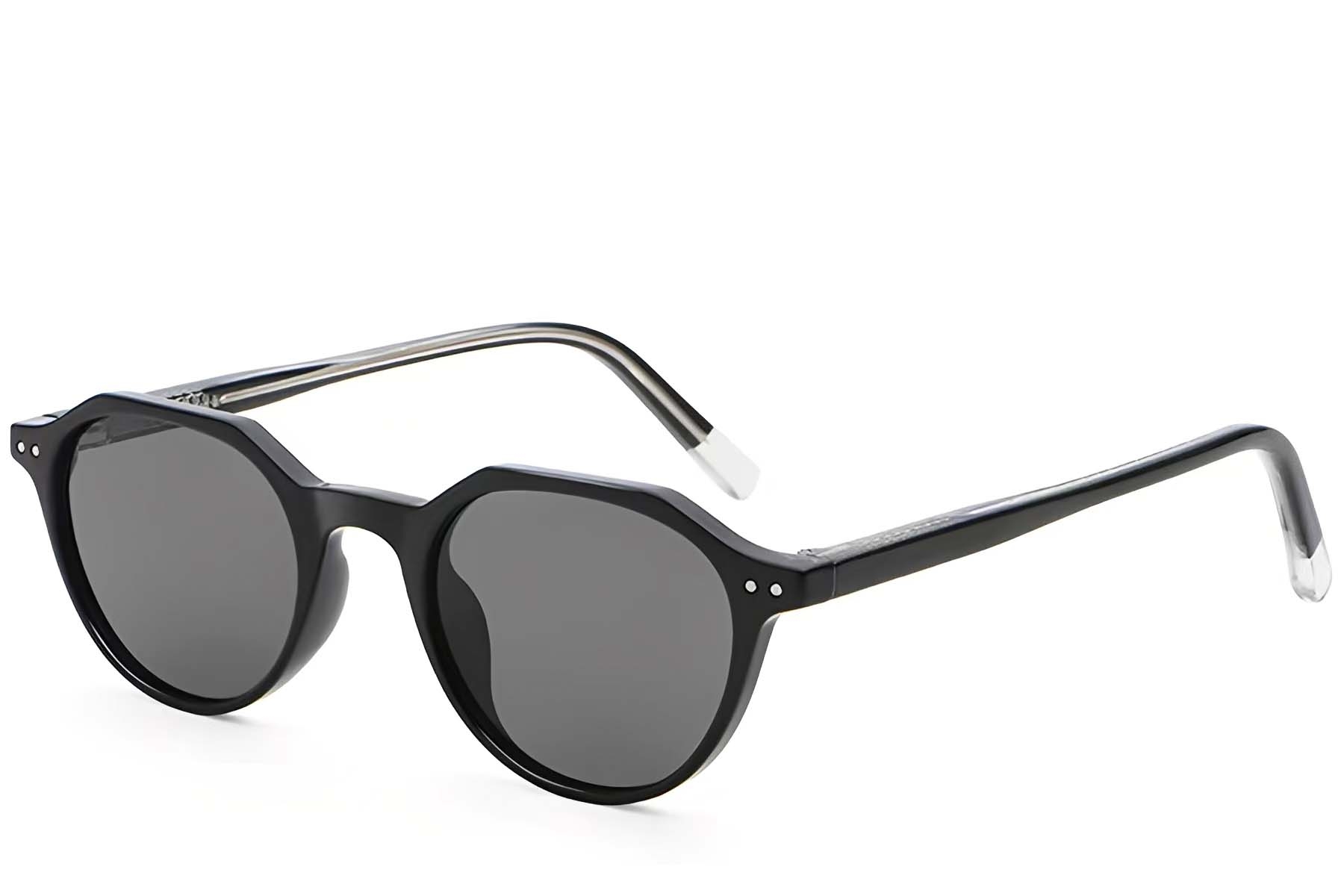 Oval Black Plastic Sunglasses #BS2503-0451
