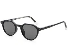 Gafas de sol ovaladas de plástico negro #BS2503-0451