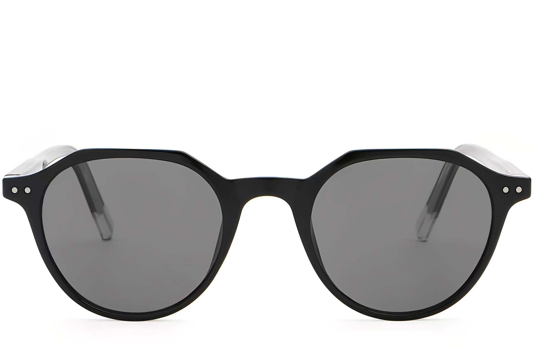 BS2503-0451_Black_Oval_Plastic_Sunglasses_front