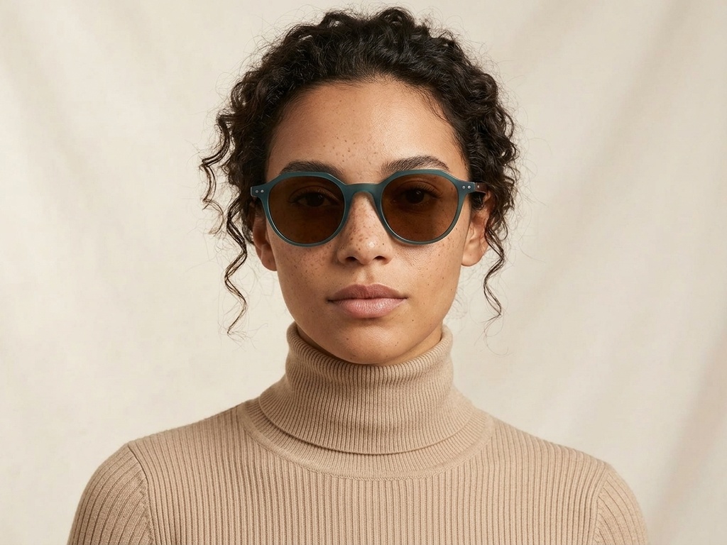 BS2503-0456_Green_Oval_Plastic_Sunglasses-tryon_female