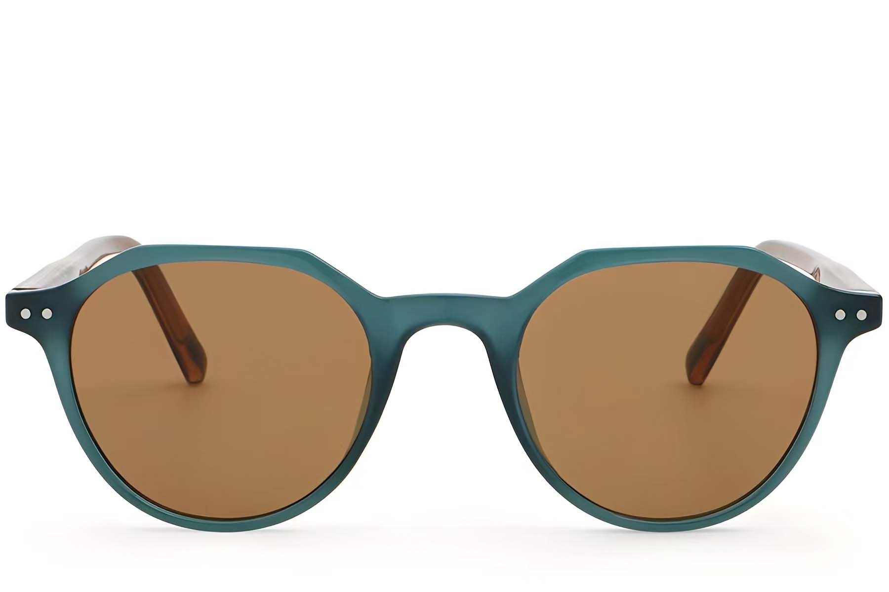 BS2503-0456_Green_Oval_Plastic_Sunglasses_front