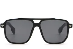 BS2503-0457_Black_Aviator_Plastic_Sunglasses_front