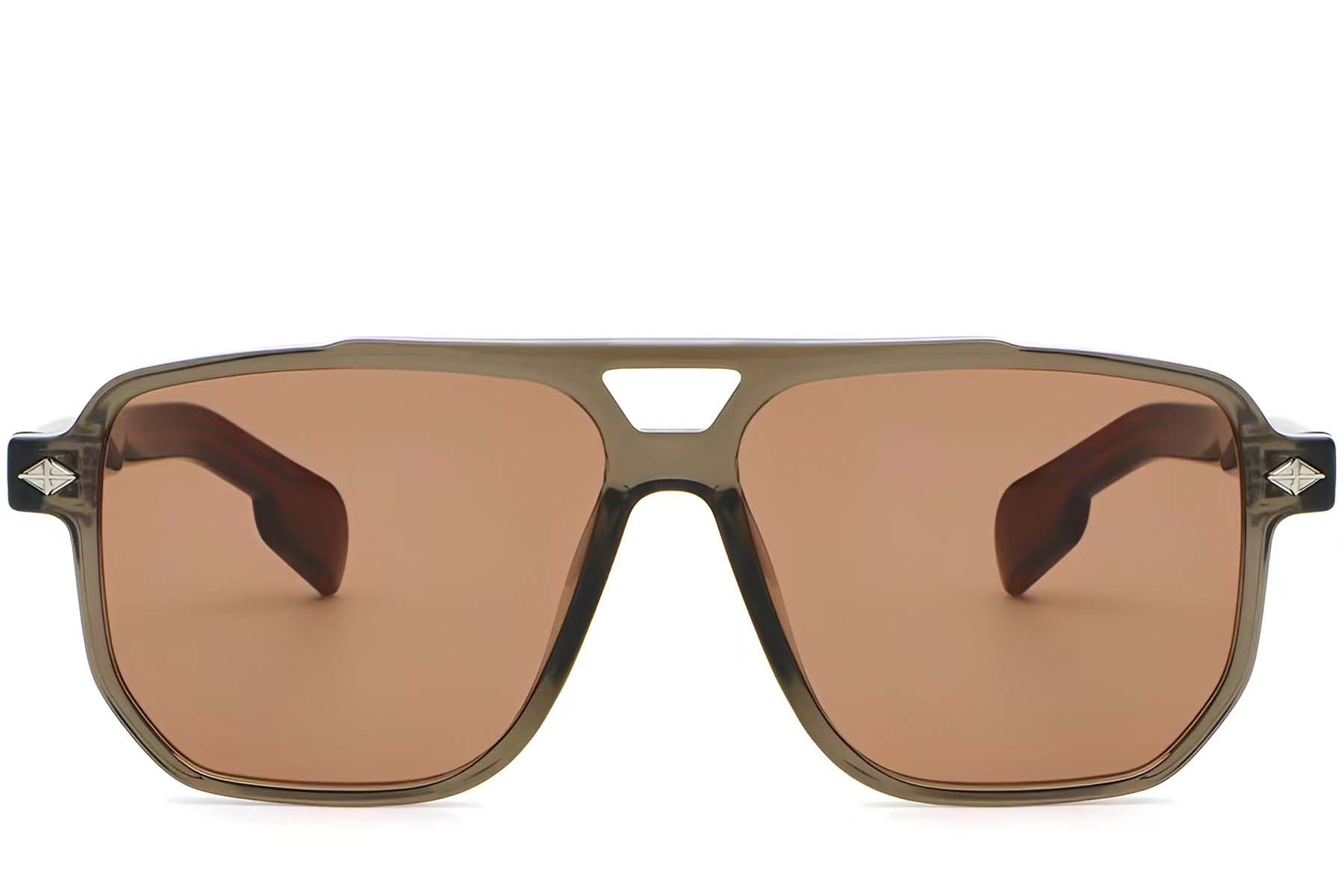 BS2503-0459_Brown_Aviator_Plastic_Sunglasses_front