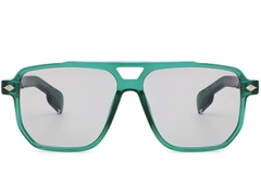BS2503-0461_Green_Aviator_Plastic_Sunglasses_front