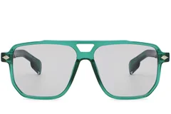BS2503-0461_Green_Aviator_Plastic_Sunglasses_front