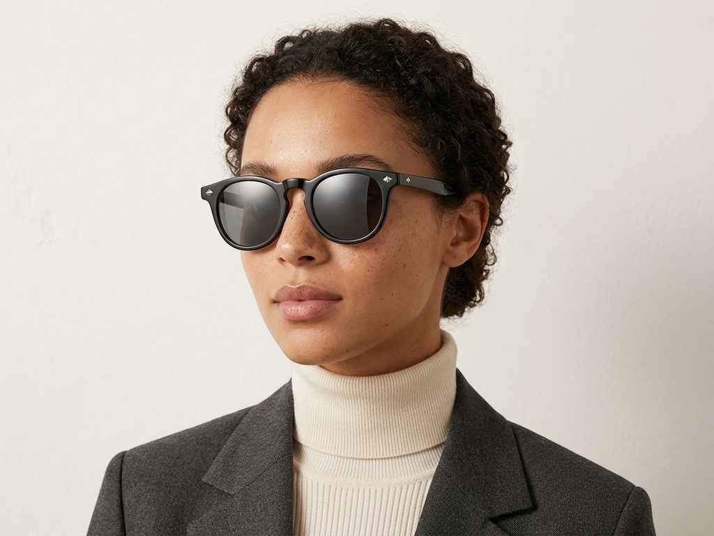 BS2503-0462_Black_Oval_Plastic_Sunglasses-tryon_female