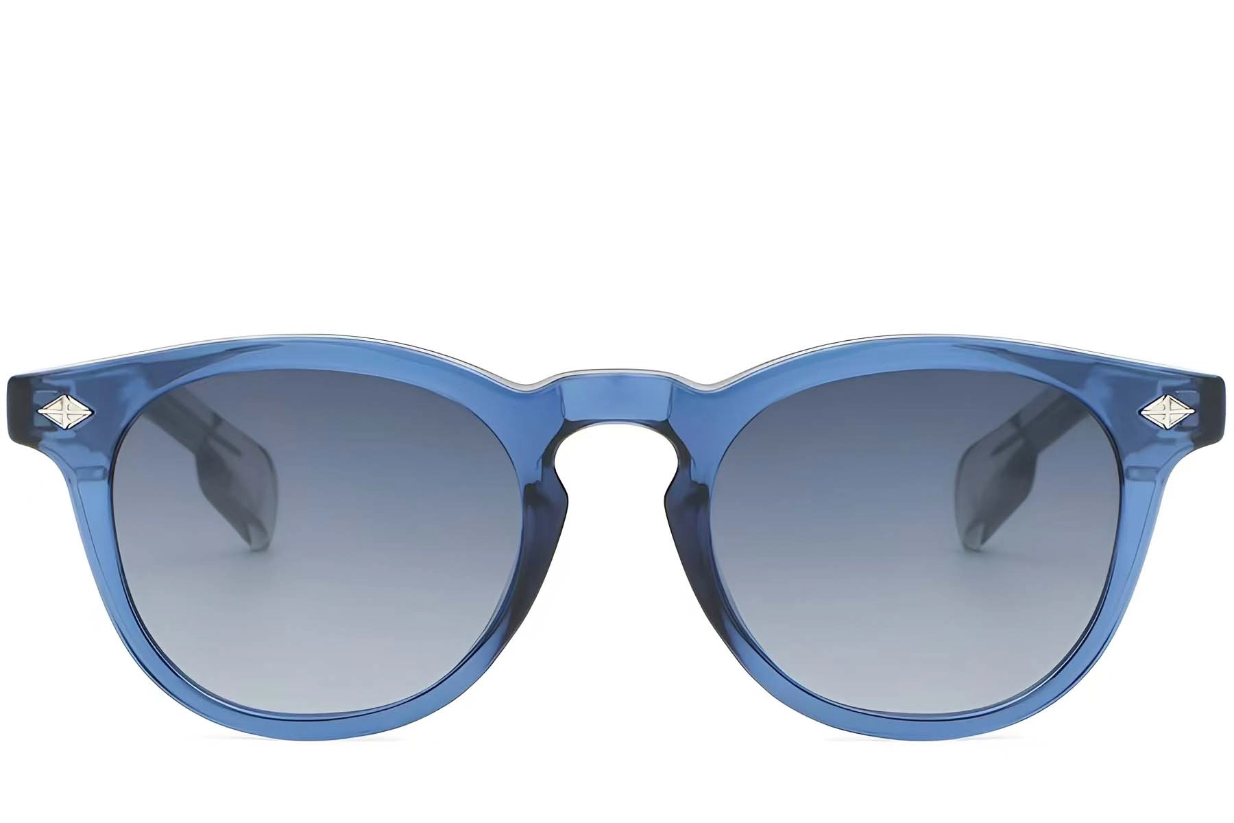 BS2503-0466_Blue_Oval_Plastic_Sunglasses_front