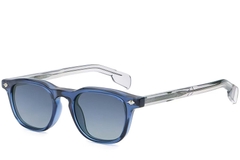 Rectangular Blue Plastic Sunglasses #BS2503-0472