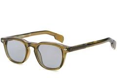 Gafas de sol rectangulares de plástico verde #BS2503-0473