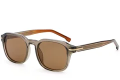 Rechteckige braune Kunststoff-Sonnenbrille #BS2503-0477