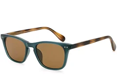 Lunettes de soleil rectangulaires en plastique vert #BS2503-0485