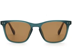 BS2503-0485_Green_Rectangular_Plastic_Sunglasses_front