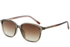 Gafas de sol ovaladas de plástico marrón #BS2503-0488